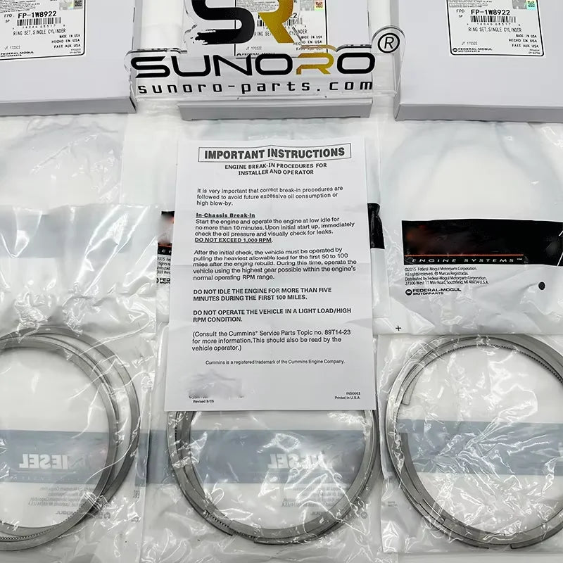 Engine Piston Ring Assembly 1W-8922 FP 3406 3408 7s9404 9s3068 211-4321 8n0822 Construction Machinery Parts