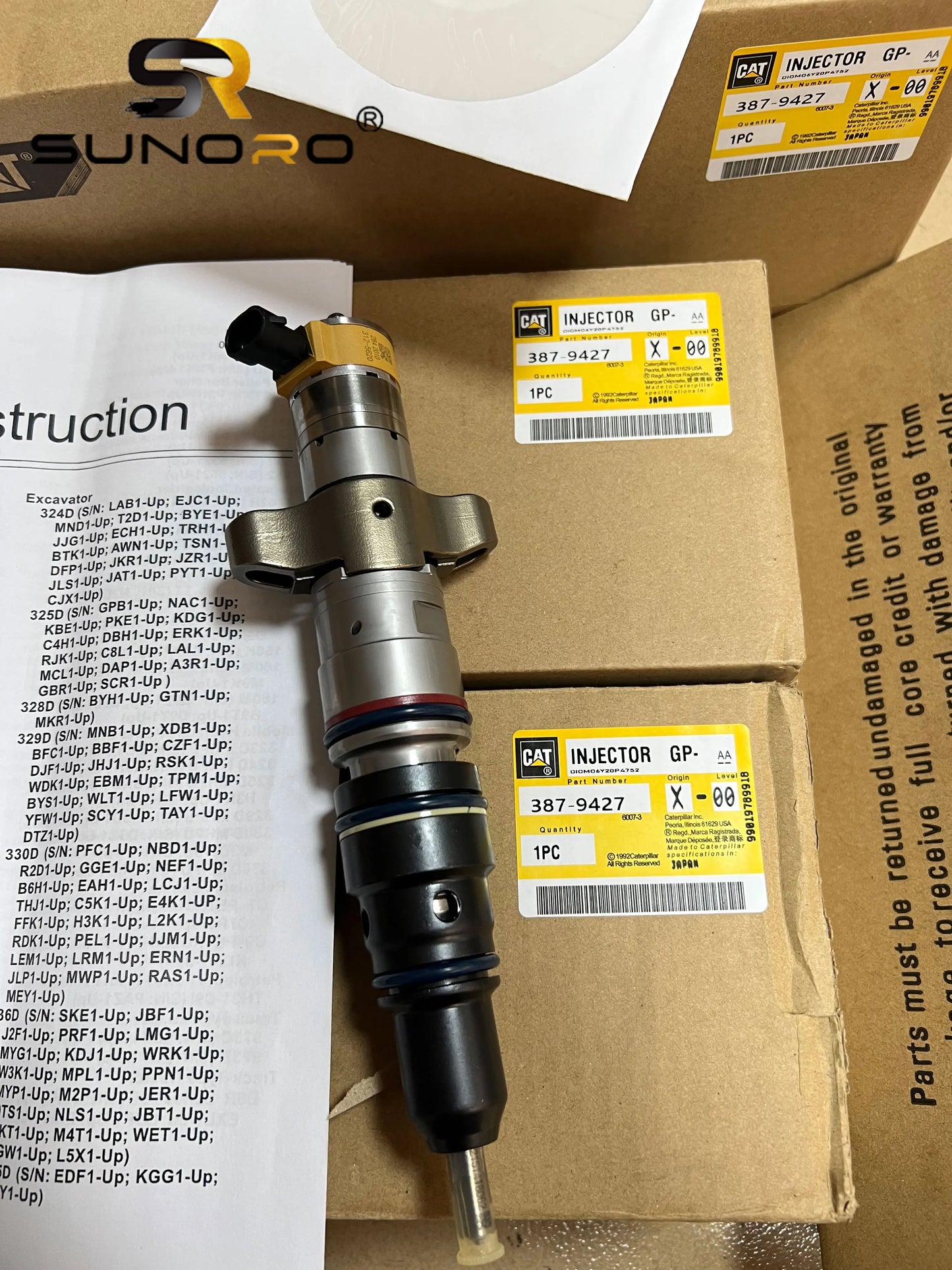 SUNORO Excavator Parts Engine Common Rail Fuel Injector CAT330C C9 235-2888 Diesel Fuel Injector